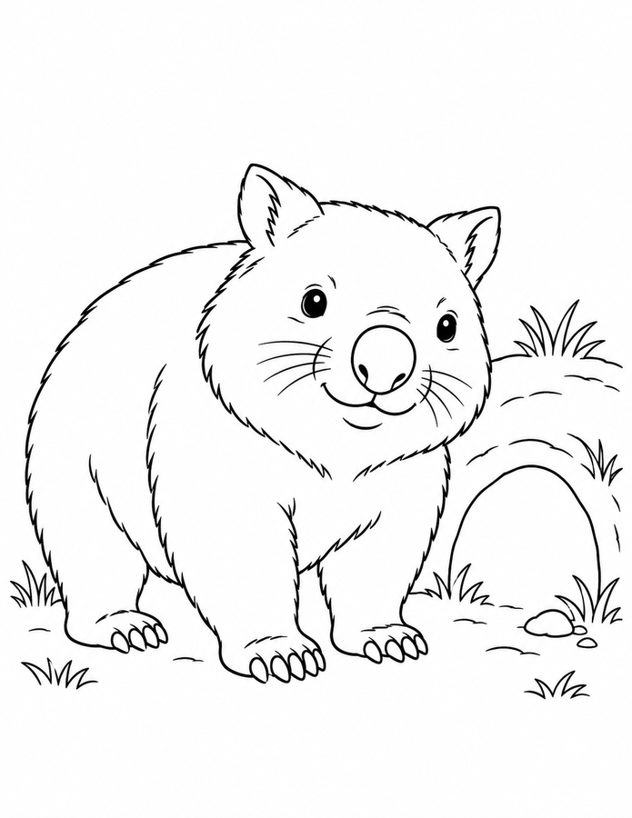 Wombat by Its Burrow printable activity preview
